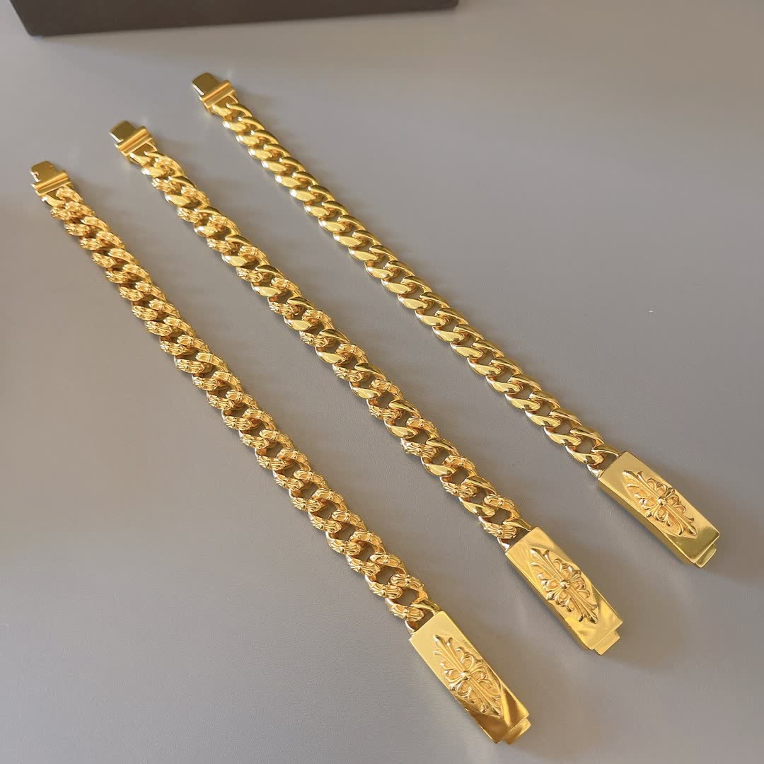 Chrome Hearts Gold-Plated Chain Bracelets